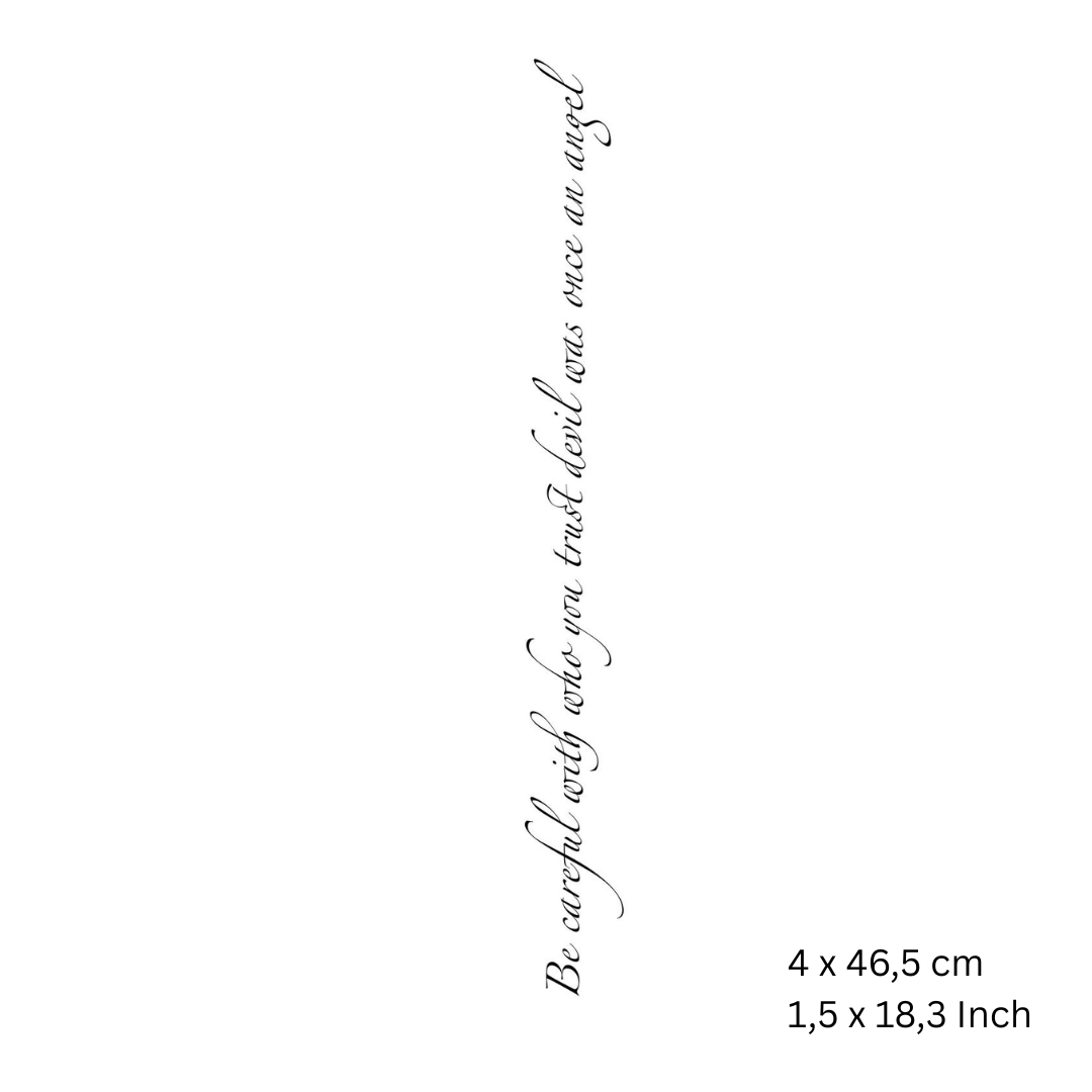 Be Careful - Rücken Tattoo Damen