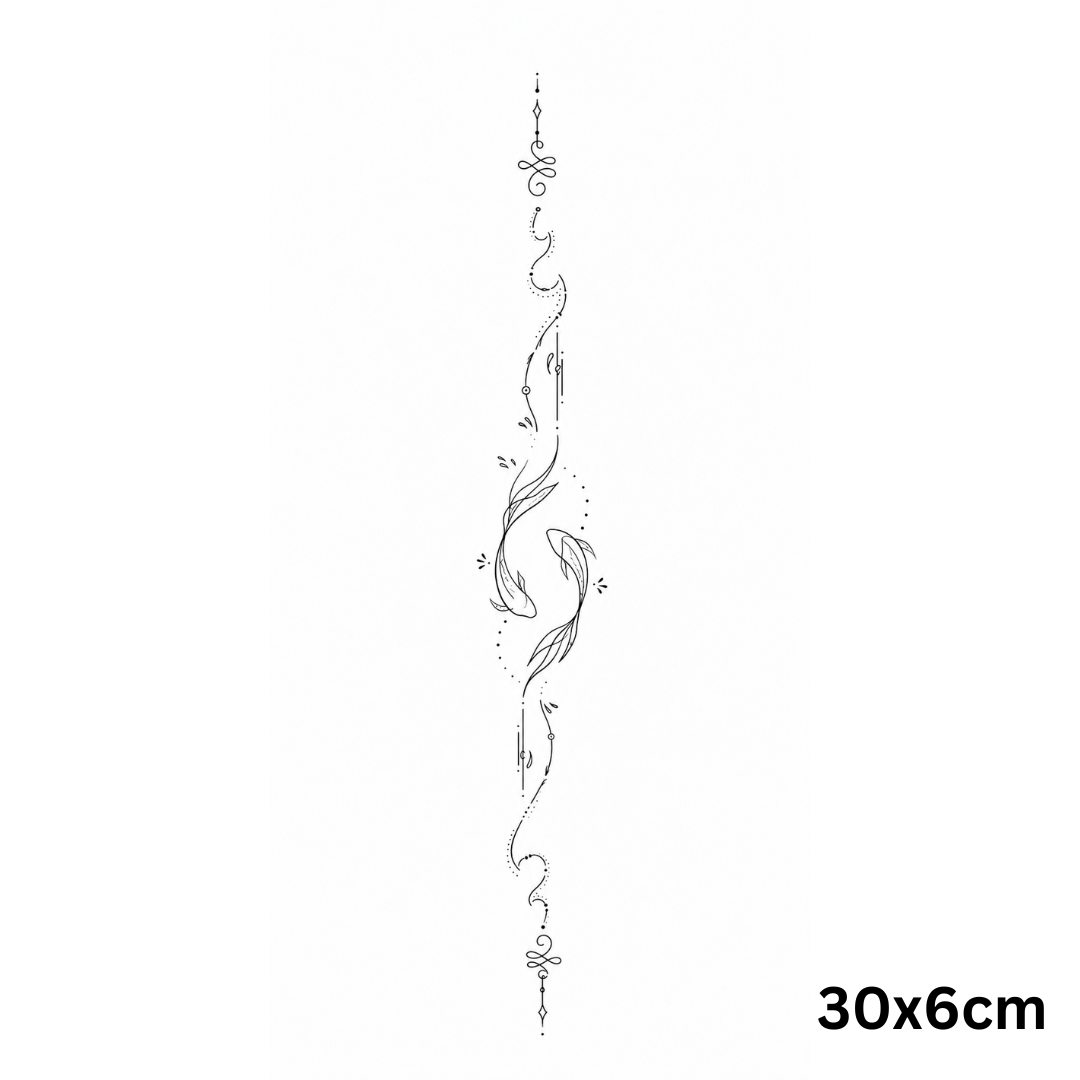 koi fische - Rückentattoo - Fineline !VORVERKAUF VERSAND BEGINNT AB 24.06.2026!