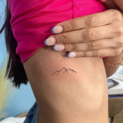 Minimalist Mountain Line Tattoo